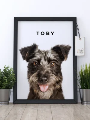 DIGITAL FILE ONLY Dog portrait, a custom dog portrait from your photo, illustrated painting. Dog memorial gift, pet loss gift, dog mum gift