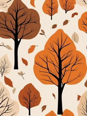 Autumn Trees - Printable Wall Art - Fall Foliage Digital Download for Cozy Home Decor