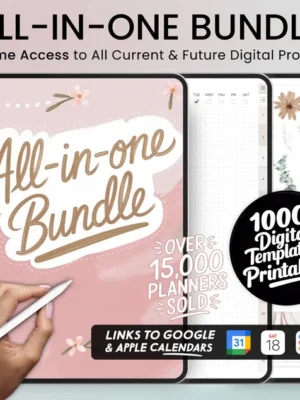 Digital Planner Goodnotes, iPad Planner, Daily Weekly Monthly Planner, Undated Planner, Notability Planner, 2025 ADHD Planner Journal Bundle