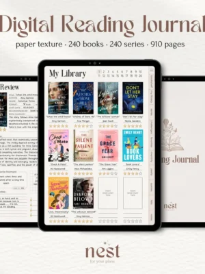 Digital Reading Journal | Classic Paper Texture Reading Planner for iPad | GoodNotes Reading Tracker | Android Reading Journal | Notability