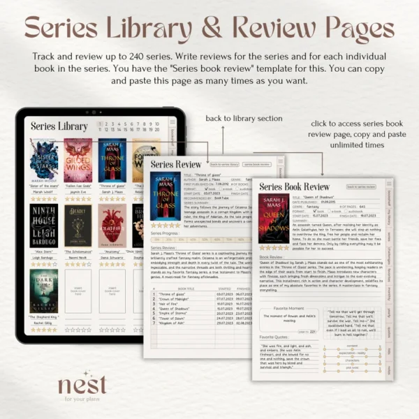 Digital Reading Journal | Classic Paper Texture Reading Planner for ...